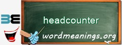 WordMeaning blackboard for headcounter